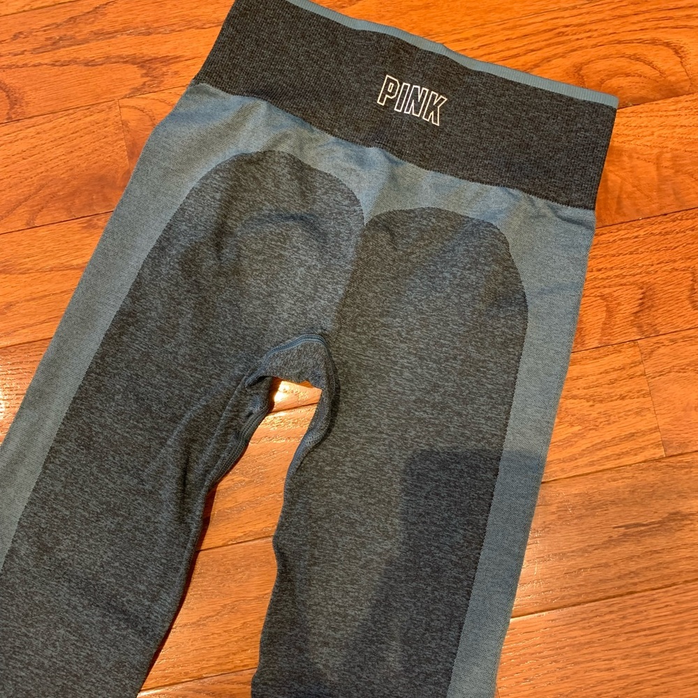 Victorias Secret PINK Seamless Leggings Teal Blue NWOT